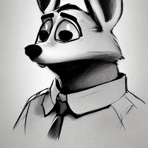 Image similar to dog, zootopia concept art, illustration, sketch by cory loftis