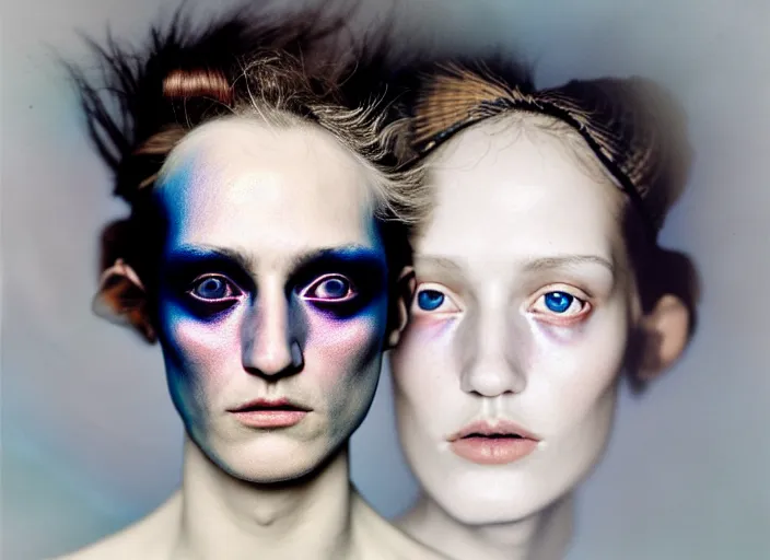 Prompt: Kodak Portra 400, 8K, soft light, volumetric lighting, highly detailed, britt marling style 3/4 , fine art portrait photography by Paolo Roversi, face and body merging with iridescent beetle, symbolic metamorphosis complex 3d render , 150 mm lens, art nouveau fashion embroidered,bust with intricate fractal details, elegant, hyper realistic, ultra detailed, octane render, underwater soft colours, emotionally evoking, head in focus, fantasy, elegant, soft blur background, volumetric lighting, highly detailed, Refined, Highly Detailed, soft lighting colors scheme, fine art photography, Hyper realistic, photo realistic
