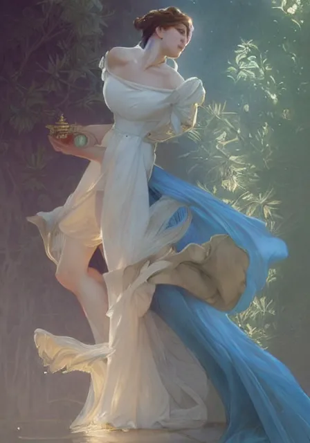 Image similar to cinderella, intricate, elegant, highly detailed, digital painting, artstation, concept art, smooth, sharp focus, illustration, art by artgerm and greg rutkowski and alphonse mucha and william - adolphe bouguereau