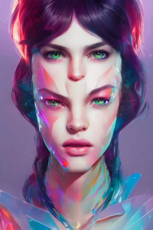 Image similar to gem! and the holograms, seductive look, chromatic aberration, hyper realistic, highly detailed, digital painting, trending on artstation, concept art, sharp focus, illustration, art by wlop and artgerm and greg rutkowski and ayami kojima