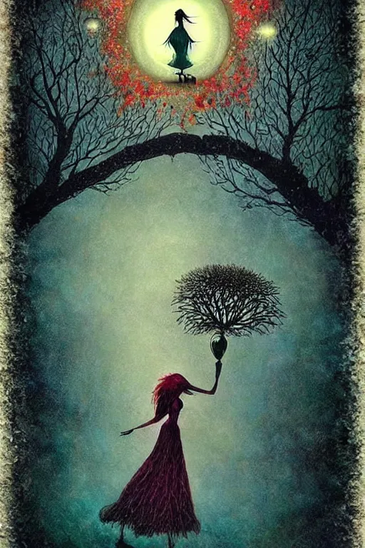 Image similar to surreal neil gaiman's sandman, dream, nostalgia for a fairytale, magic realism, goth flowerpunk, mysterious, vivid colors, by andy kehoe, amanda clarke