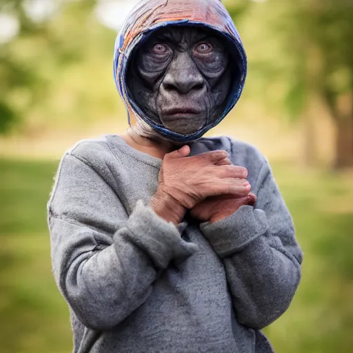 Image similar to a portrait of the ugliest being in the universe, canon eos r 3, f / 1. 4, iso 2 0 0, 1 / 1 6 0 s, 8 k, raw, unedited, symmetrical balance, in - frame