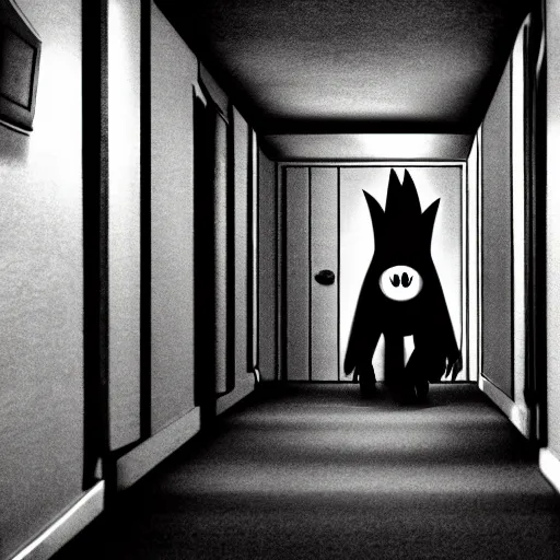 Image similar to sonic the hedgehog, creepy, horror, off - putting, dark, hallway, photo, paranormal