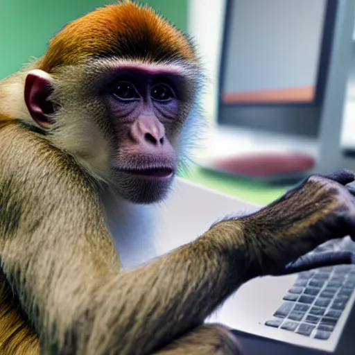 Image similar to monkey working in a Microsoft office