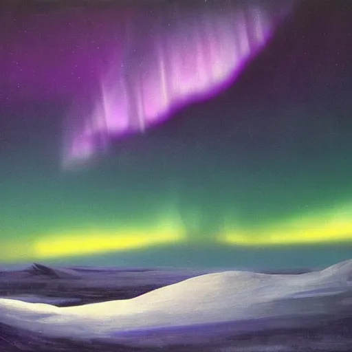 Image similar to the epic abstract painting'arctic void with aurora borealis ', by caspar david friedrich!!!, by rothko!!!, stunning masterpiece, trending on artstation