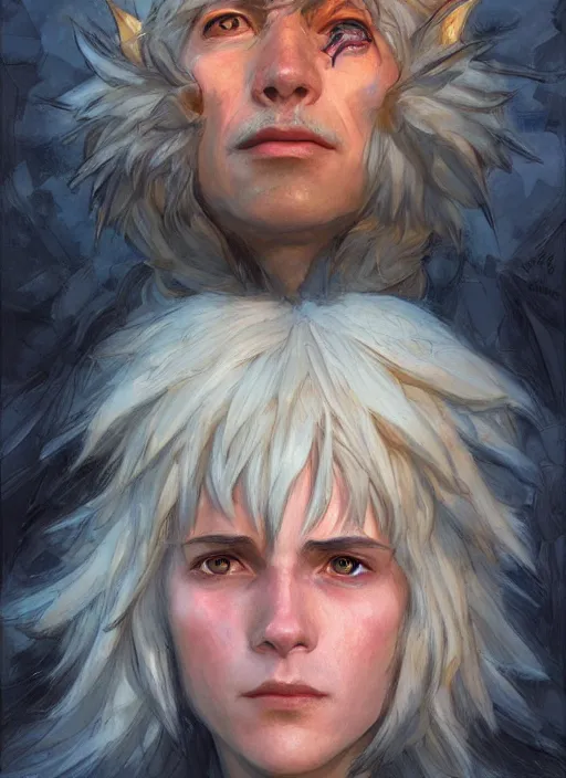 Image similar to howl from howl's moving castle as a realistic fantasy d & d character, closeup portrait art by donato giancola and greg rutkowski, realistic face, digital art, trending on artstation, symmetry!!