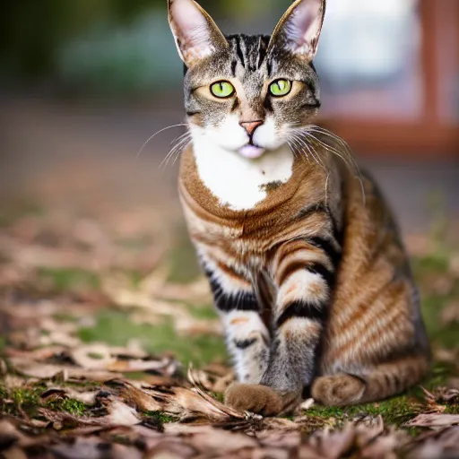 Image similar to a cat with devil horns, professional photography