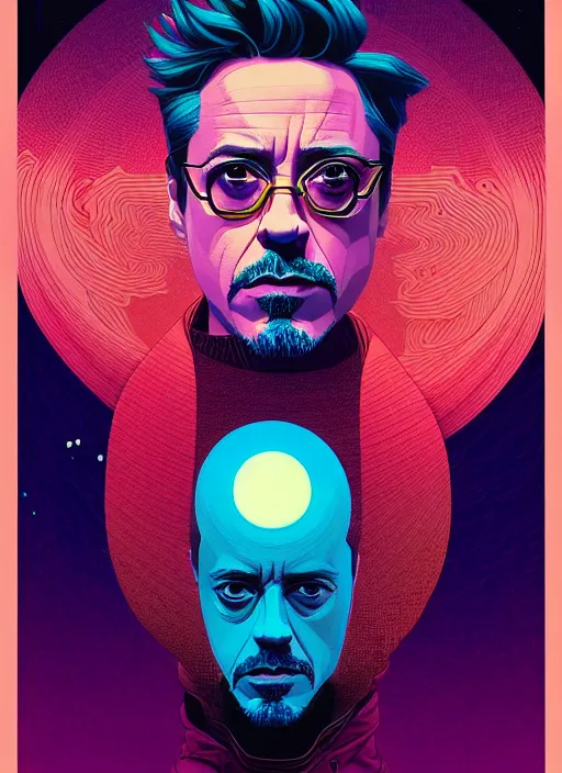 Prompt: symmetry!! stunning portrait of robert downey jr, by victo ngai, kilian eng vibrant colors, dynamic lighting, digital art, winning award masterpiece, fantastically beautiful, illustration, aestheticly inspired by beksinski and dan mumford, upscale with simon stalenhag work, artstation, 8 k