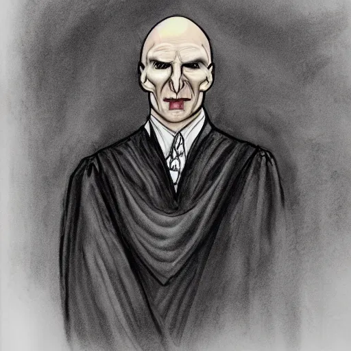 Image similar to courtroom sketch of lord voldemort