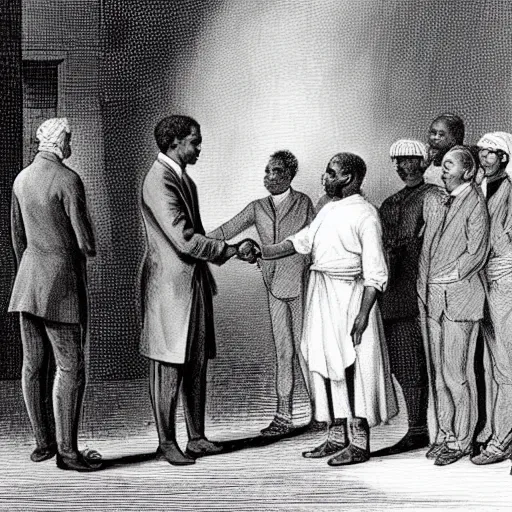 Prompt: photograph of president obama meeting solomon northup and shaking hands, 4 k