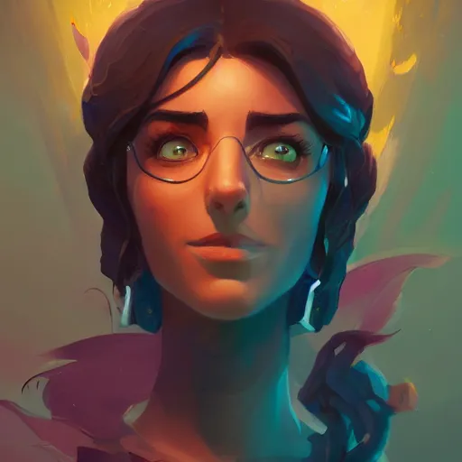 Image similar to profile portrait, maya ali mage, gloomhaven, dynamic lighting, gaudy colors, octane render aesthetic, matte painting concept art, official fanart behance hd artstation by jesper ejsing, by rhads and makoto shinkai and lois van baarle and ilya kuvshinov and rossdraws