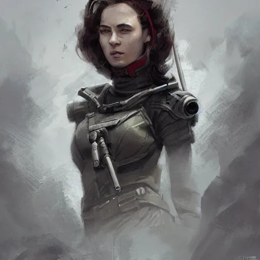 Prompt: portrait of a communist greta, epic, tragic, military art, fantasy, dieselpunk, hd shot, digital portrait, beautiful, artstation, comic style, by artgerm, guy denning, jakub rozalski, magali villeneuve and charlie bowater