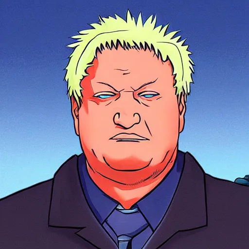 Prompt: Boris Yeltsin in the style of Naruto, anime