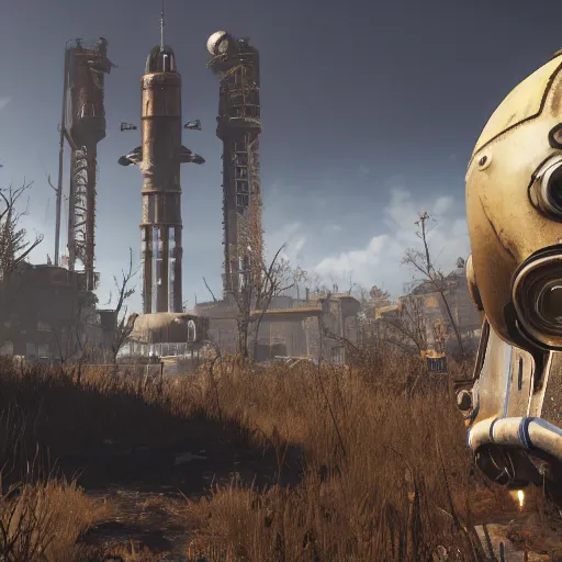 Prompt: fallout 4 in space, high res, raytracing, unreal engine