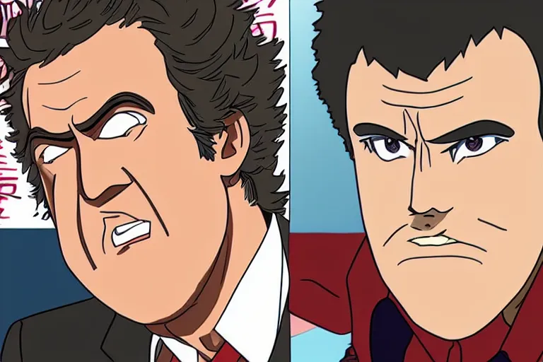 Image similar to jeremy clarkson in anime style, detailed