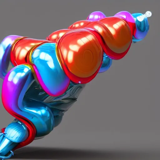 Prompt: a multicolored robot melting like hot wax, wax is spread, insanley detailed, 3 d render, 8 k