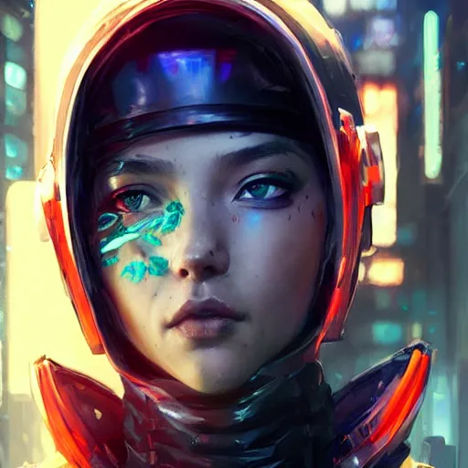 Prompt: movie still of stylized ninja - cyberpunk girl, wearing techwear and armor, complementary colors, beautiful realistic face, highly detailed, digital painting, artstation, concept art, smooth, sharp focus, illustration, art by artgerm, by greg rutkowski, by jeremy mann, by francoise nielly, oil painting