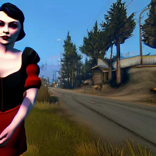 Prompt: snow white in gta, game screenshot