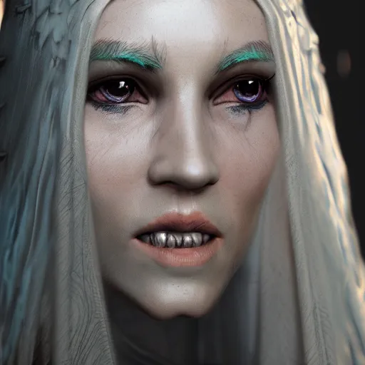 Image similar to an unreal engine 5 rendered portrait of a female fantasy priestess of an unknown species, artstation, deviantart, fantasy, lord of the rings, dungeons and dragons, 3d game portrait, rpg character portrait