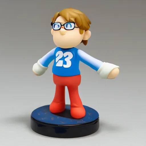 Image similar to an amiibo figurine of scott the woz