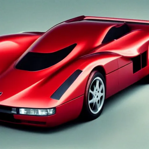 Prompt: A hypercar designed and produced by Volvo, with 1992 Volvo 480 design elements, promotional photo
