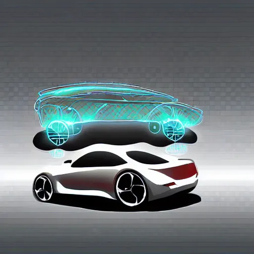 Prompt: an transparent car, digital art