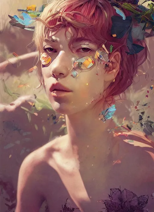 Prompt: beautiful relaxing summer day, by Kenne Gregoire, James Jean, Tran Nguyen, WLOP, Jakub Rebelka. trending on Artstation, 8k, masterpiece, chill summer, graffiti paint, fine detail, full of color, intricate detail, golden ratio illustration