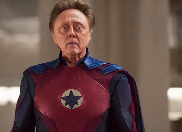 Image similar to Christopher Walken as a superhero in the Marvel cinematic universe