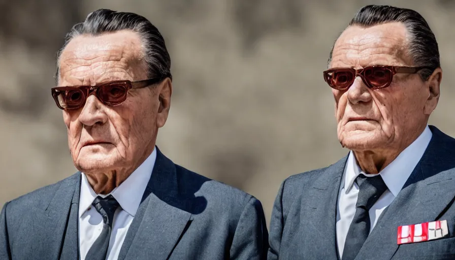 Prompt: 2010s movie still of Josip Broz Tito, Leica SL2 50mm, high quality, higly detailed