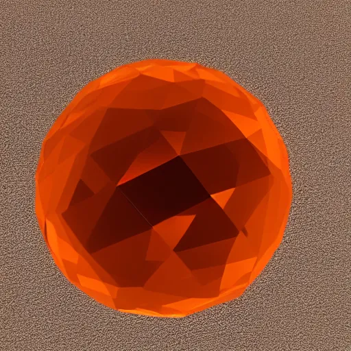 Image similar to a crystal orange sitting on a countertop, cycles 3 d render, octane, 4 k, caustics, unreal engine