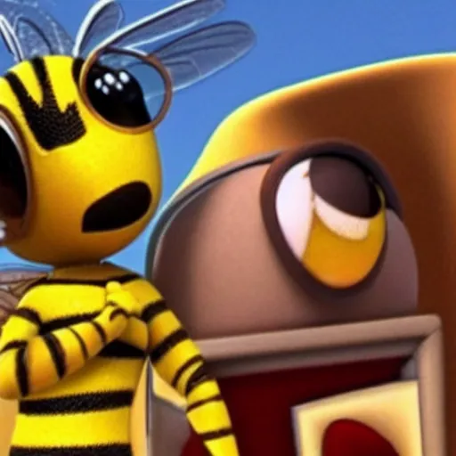 Prompt: the bee movie with jerry seinfeld is the bee