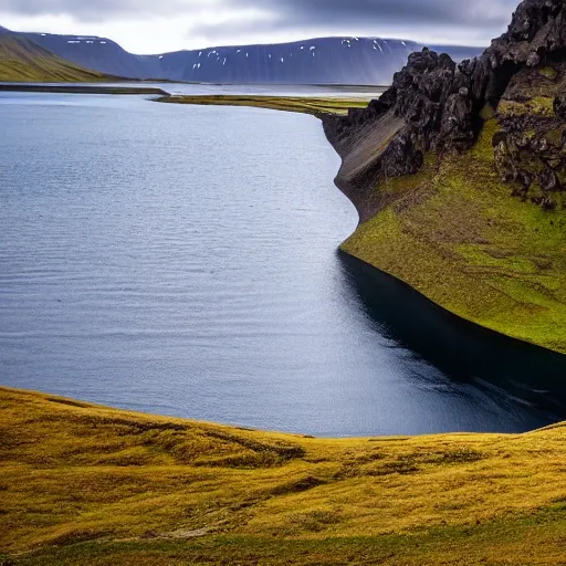 Prompt: a fjord in iceland