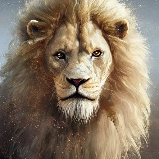 Image similar to a beautfiul award winning commission portrait of an anthro albino lion wearing diamond victorian armour,digital art,art by greg rutkowski,character design by charles bowater,photorealistic,ross tran,hyperdetailed,detailed face,fascinating,2021,western comic style