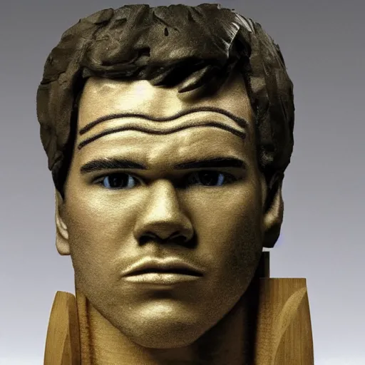 Image similar to photograph of a realistic chess king piece. it has magnus carlsen's face! in a chess board