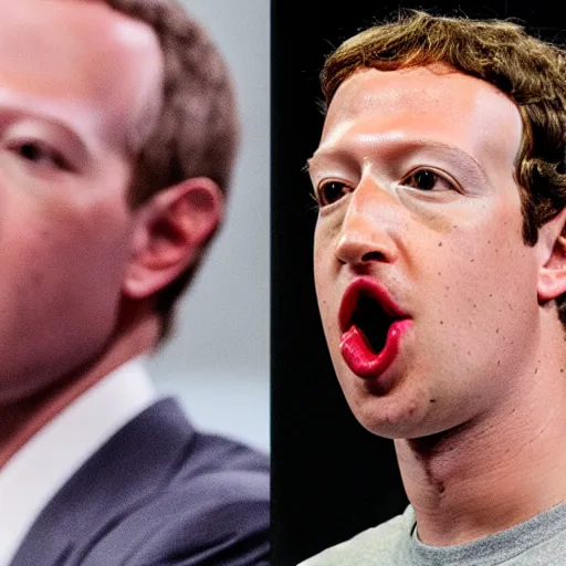 Image similar to photo of mark zuckerberg mouth full of gummy worms