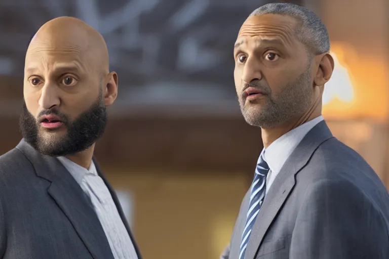 Prompt: Keegan-Michael Key as Barack Obama in 'Obamna' (2020), movie still frame, promotional image, imax 70 mm footage, oscar nominated cinematography, volumetric lighting, 8k resolution