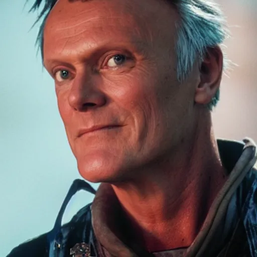 Image similar to Anthony Head as Cyberpunk Uther