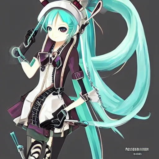 Image similar to hatsune miku, steampunk