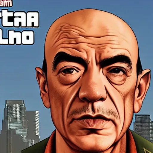 Image similar to Hector Salamanca from Better Call Saul as a GTA character portrait, Grand Theft Auto, GTA cover art