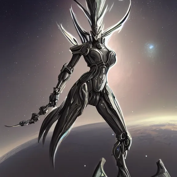 Image similar to giant stunning goddess shot, galactic sized beautiful hot anthropomorphic robot mecha female dragon, floating in space, larger than the planet, gently caressing earth, looming over earth, detailed sleek silver armor, epic proportions, epic scale, highly detailed digital art, sci fi, furry art, macro art, dragon art, goddess art, warframe fanart, destiny fanart, anthro, furry, giantess, macro, furaffinity, deviantart, 8k 3D realism