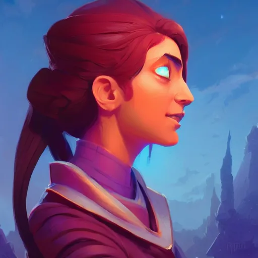 Image similar to profile portrait, maya ali mage, gloomhaven, dynamic lighting, gaudy colors, octane render aesthetic, matte painting concept art, official fanart behance hd artstation by jesper ejsing, by rhads and makoto shinkai and lois van baarle and ilya kuvshinov and rossdraws