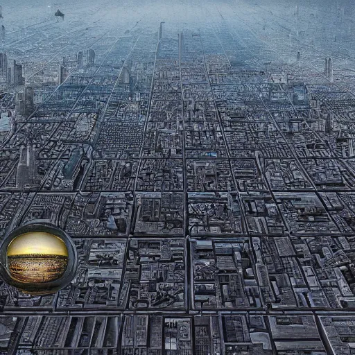 Prompt: a beautiful hyper realistic detailled matte painting of a microchip city and eye in a. sky by albert bierdstat and rembrandt and john howe, and martin johnson heade matrix, motherboard, barometric projection, featured on artstation, illustration, octane render, cinematic lighting, golden ratio, postprocessing, 8 k, deph of field