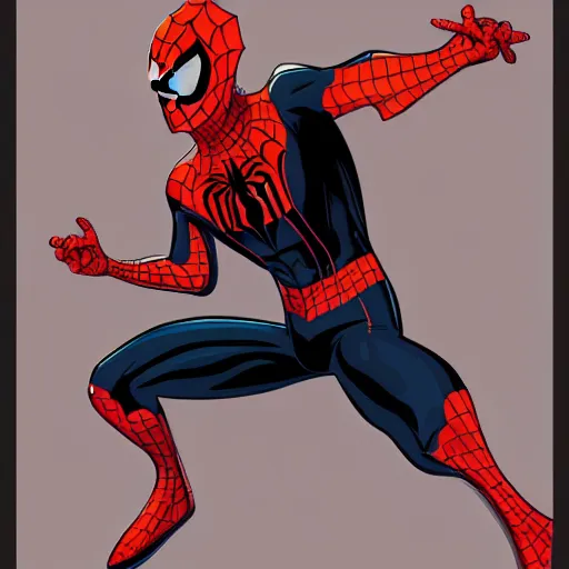 Prompt: concept art of spider man, vector art, by cristiano siqueira, brush hard, highly detailed, artstation, high quality
