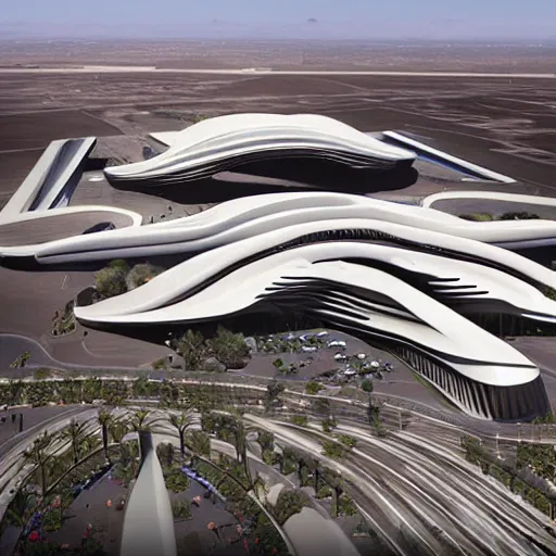 Prompt: Phoenix Sky harbor designed by Zaha Hadid