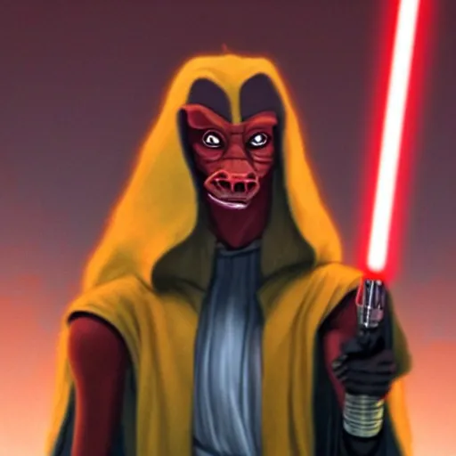 Prompt: sith jar jar binks very very beautiful