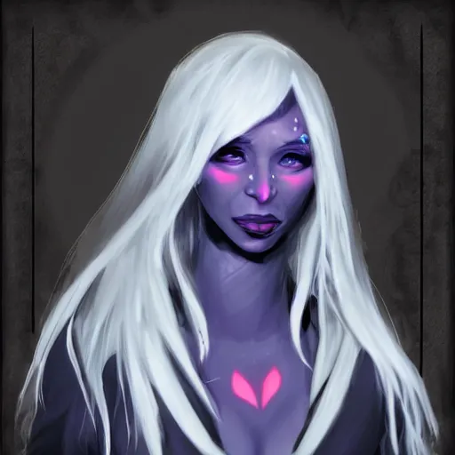 Prompt: drow priestess d&d character commission, featured on ArtStation