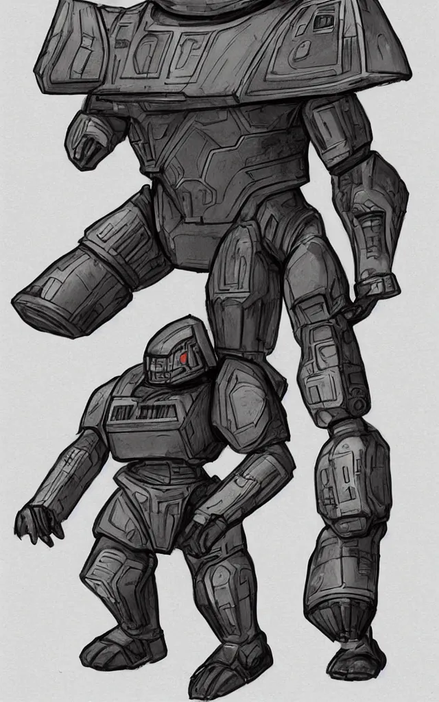 Prompt: concept art of heavy powered armor in the style of star trek/star wars