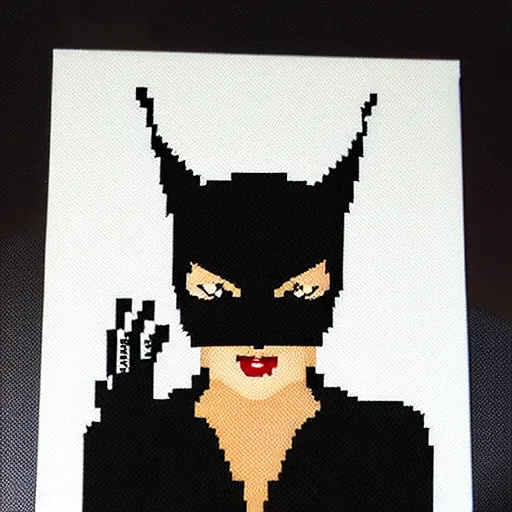 Prompt: catwoman, pixel art