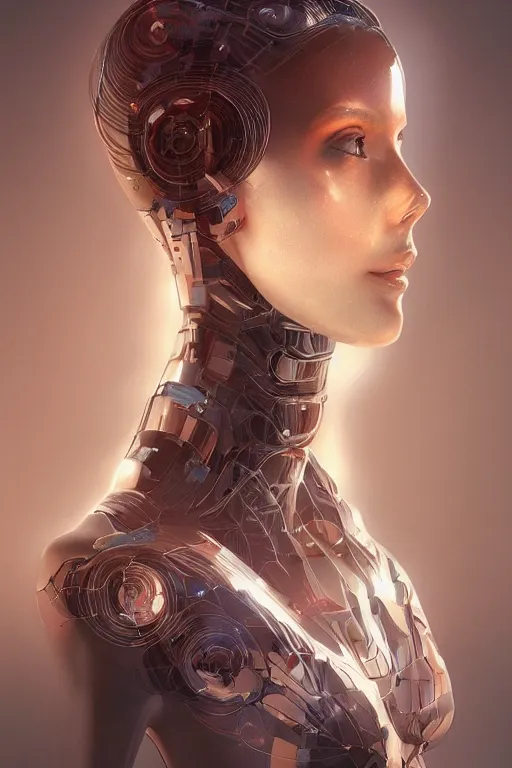 Prompt: artificial intelligence woman face being built piece by piece, almost done, fibonacci, intricate, highly detailed, digital painting, artstation, concept art, smooth, sharp focus, illustration, unreal engine 5, 8 k, art by artgerm and greg rutkowski and alphonse mucha