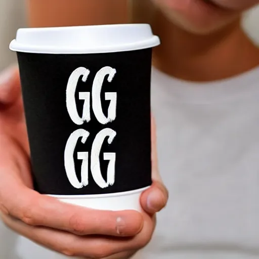 Image similar to a cup with a skeleton saying'gg ez '!!! on it,'gg ez '!!! text on the cup